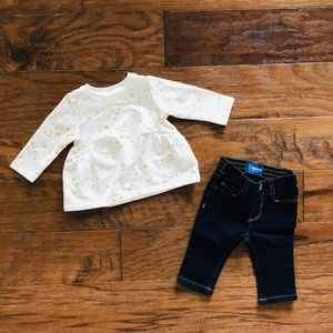 ✨NWOT 3-6 Month Old Navy Sweat & Jean Set
